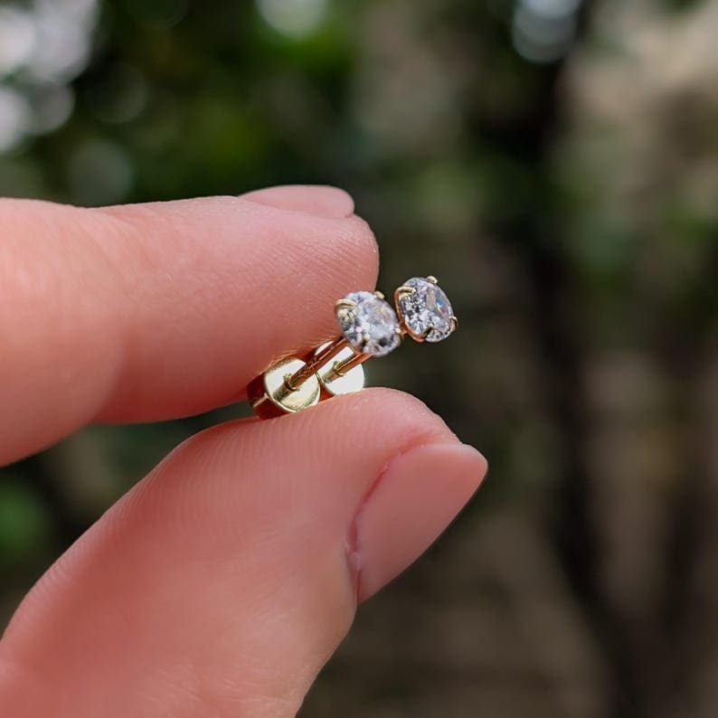 Round Moissanite Earrings Earrings Handmade Handcrafted