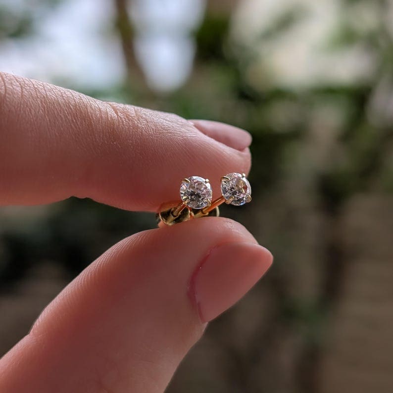 Round Moissanite Earrings Earrings Handmade Handcrafted