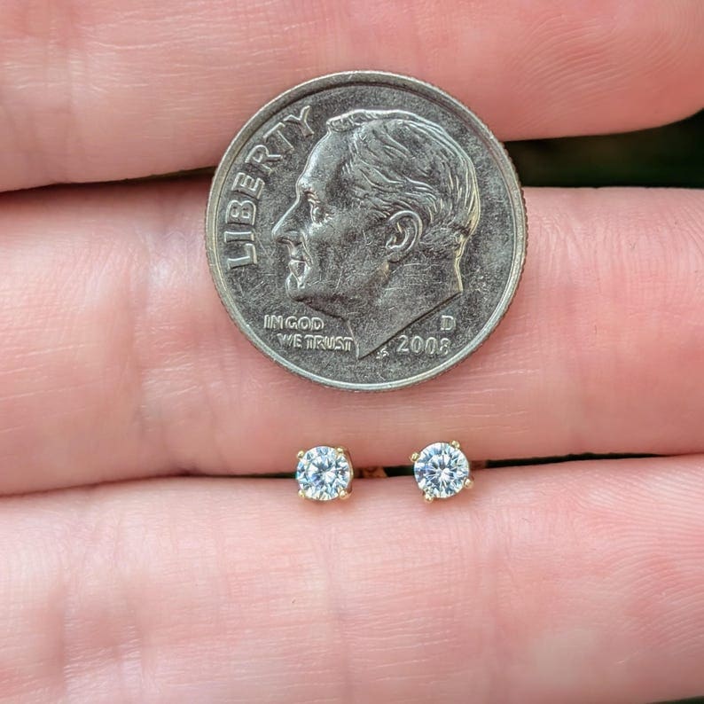 Round Moissanite Earrings Earrings Handmade Handcrafted
