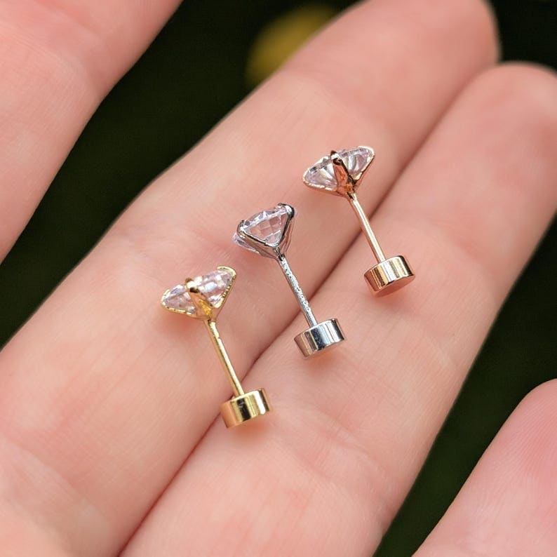 Round Moissanite Earrings Earrings Handmade Handcrafted