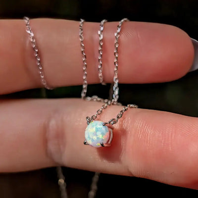 Round Opal Necklace Necklaces Handmade Handcrafted