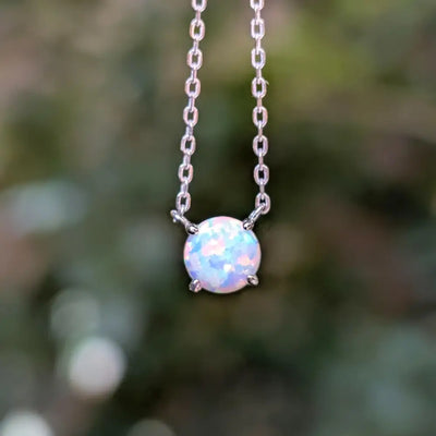 Round Opal Necklace Necklaces Handmade Handcrafted