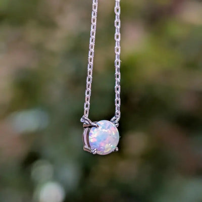 Round Opal Necklace Necklaces Handmade Handcrafted