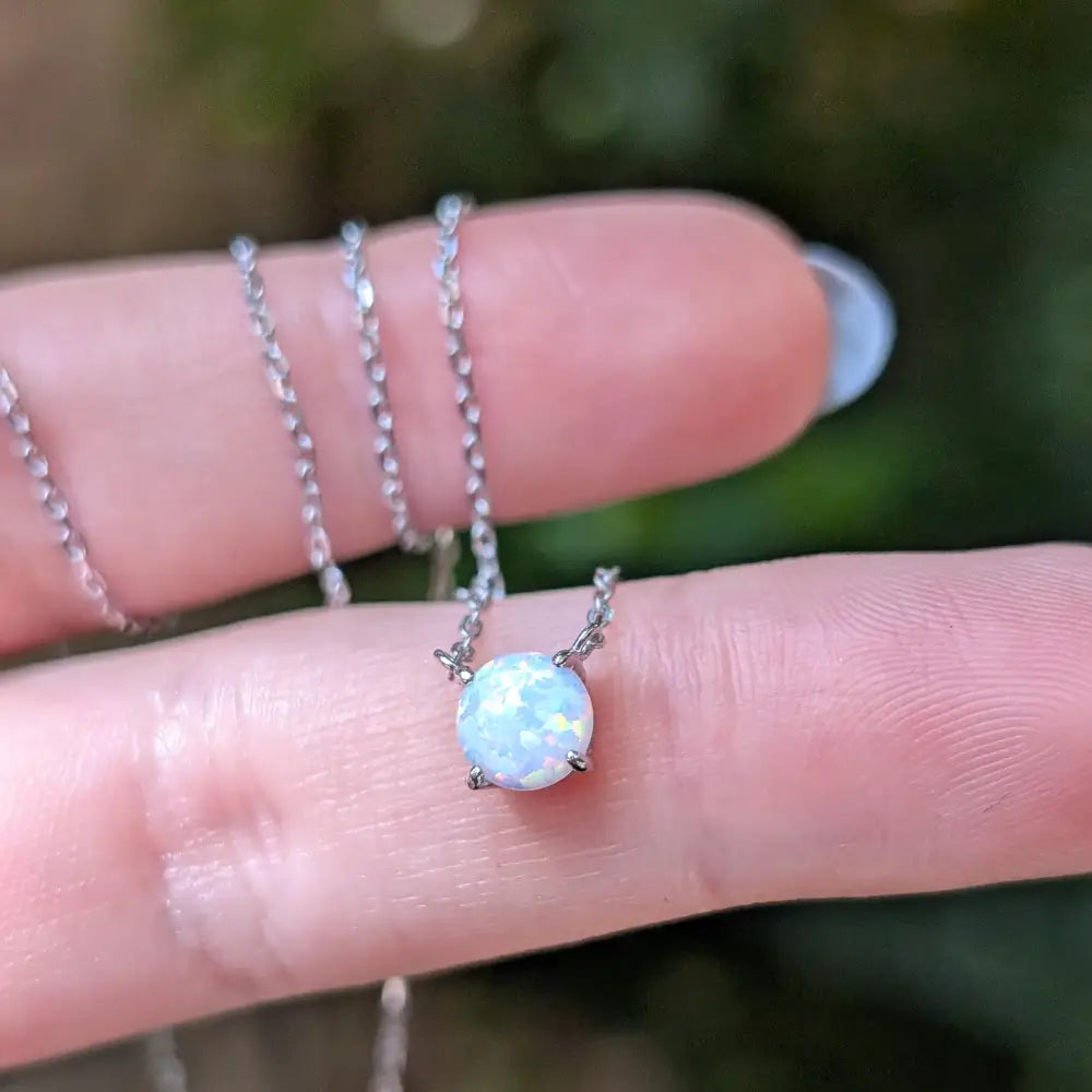 Round Opal Necklace Necklaces Handmade Handcrafted