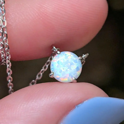 Round Opal Necklace Necklaces Handmade Handcrafted