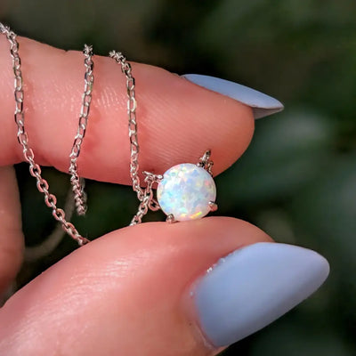 Round Opal Necklace Necklaces Handmade Handcrafted