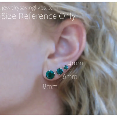 Round Ruby Stud Earrings Earrings Handmade Handcrafted