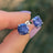 Round Sapphire Stud Earrings Earrings Handmade Handcrafted