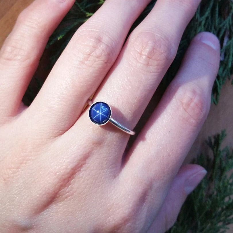 Round Star Sapphire Ring Rings Handmade Handcrafted