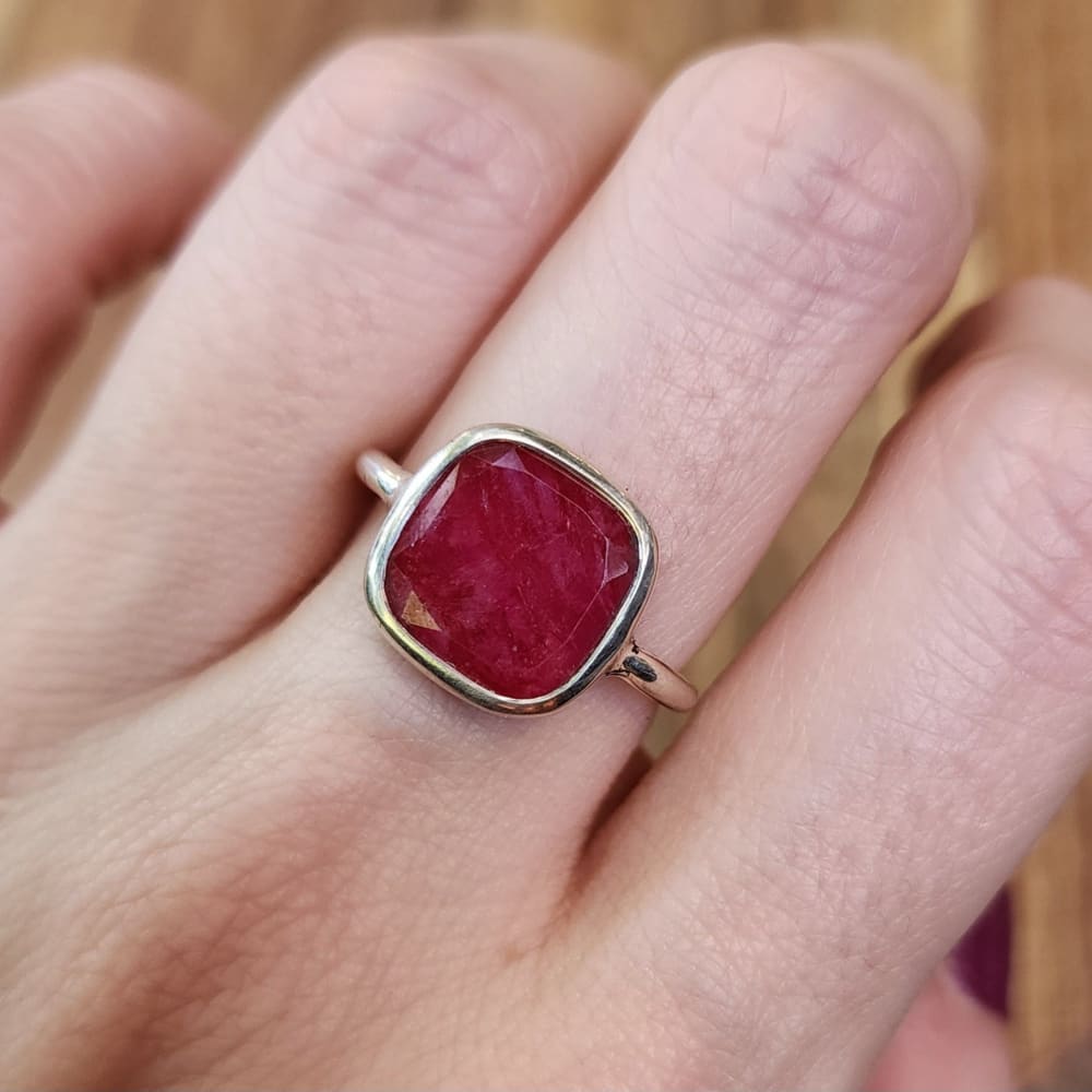 Ruby Bezel Ring Rings Handmade JSL Made in USA