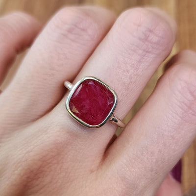 Ruby Bezel Ring Rings Handmade JSL Made in USA