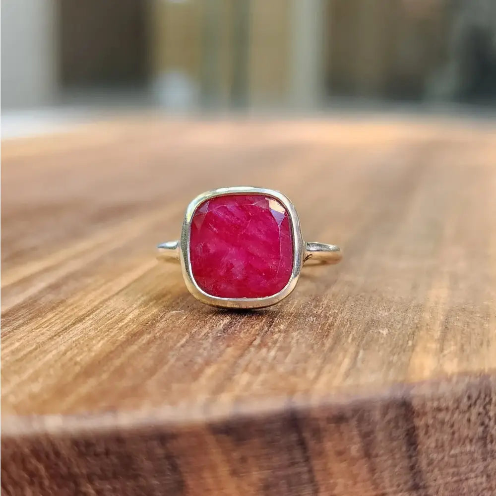 Ruby Bezel Ring Rings Handmade Handcrafted
