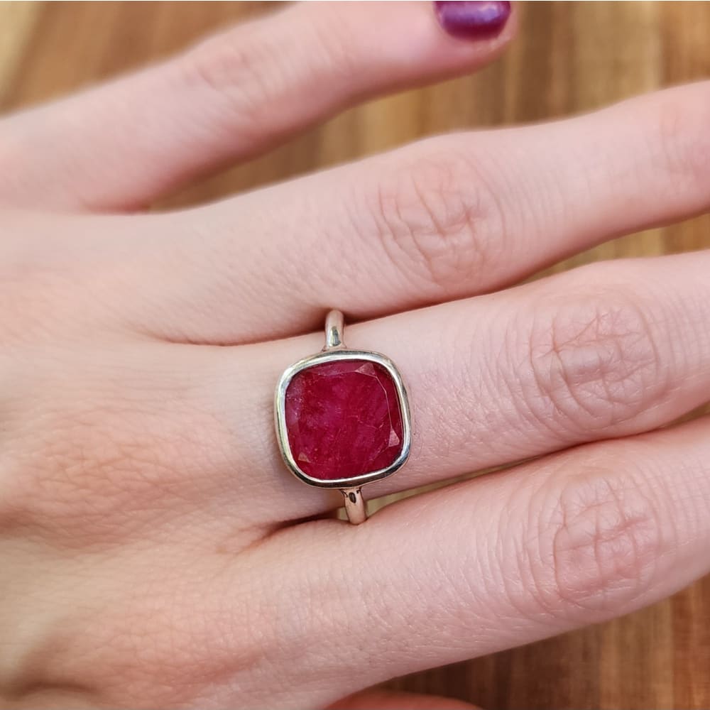 Ruby Bezel Ring Rings Handmade JSL Made in USA