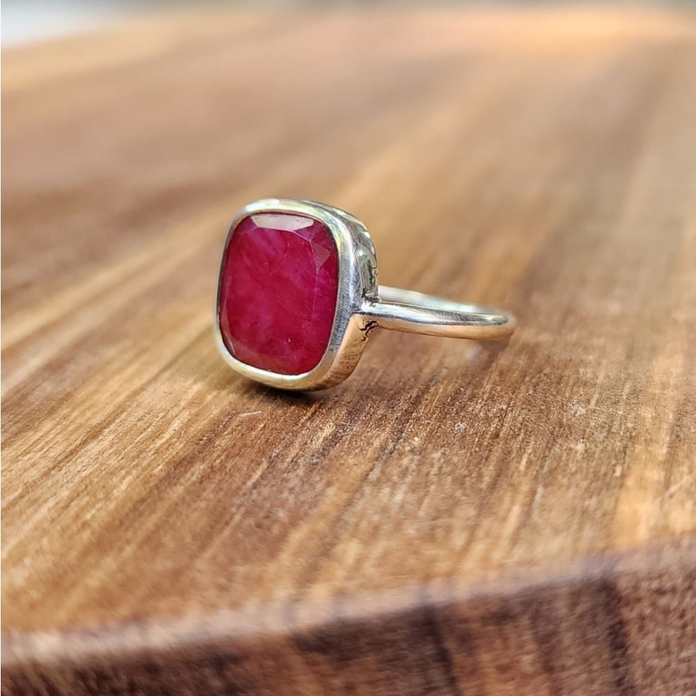 Ruby Bezel Ring Rings Handmade Handcrafted