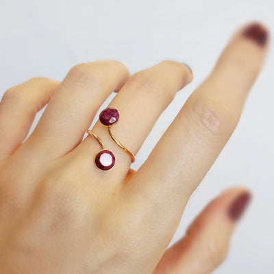 Ruby Double Stone Ring (small) Rings Handmade Handcrafted