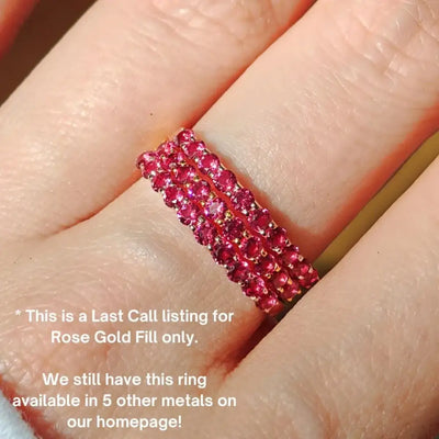 Ruby Half Eternity Band Rings Handmade Handcrafted