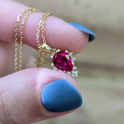 Celestial Drop Ruby Necklace Necklaces Handmade Handcrafted