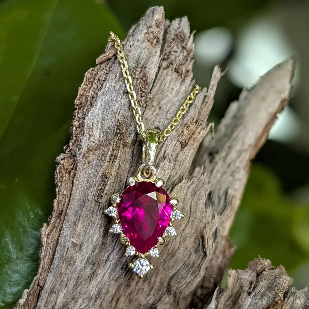 Celestial Drop Ruby Necklace Necklaces Handmade Handcrafted