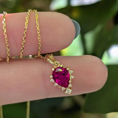Celestial Drop Ruby Necklace Necklaces Handmade Handcrafted