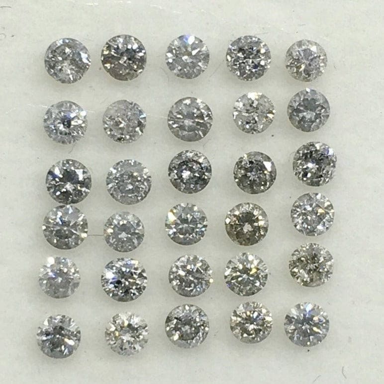 Salt and Pepper Diamond Tri-Cluster Stud Earrings Earrings Handmade JSL Made in USA