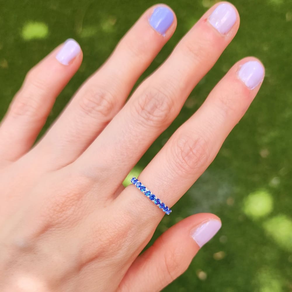 Sapphire Half Eternity Band Rings Handmade Handcrafted