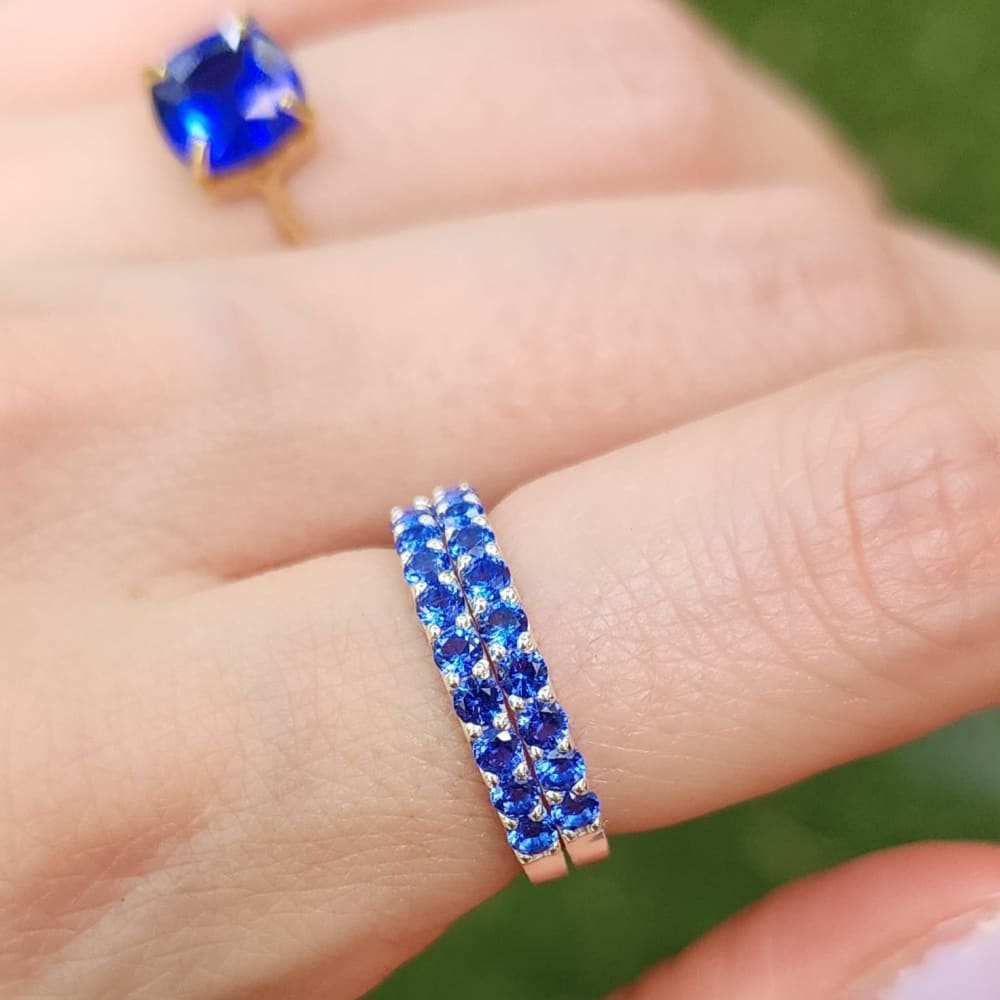 Sapphire Half Eternity Band Rings Handmade JSL Made in USA