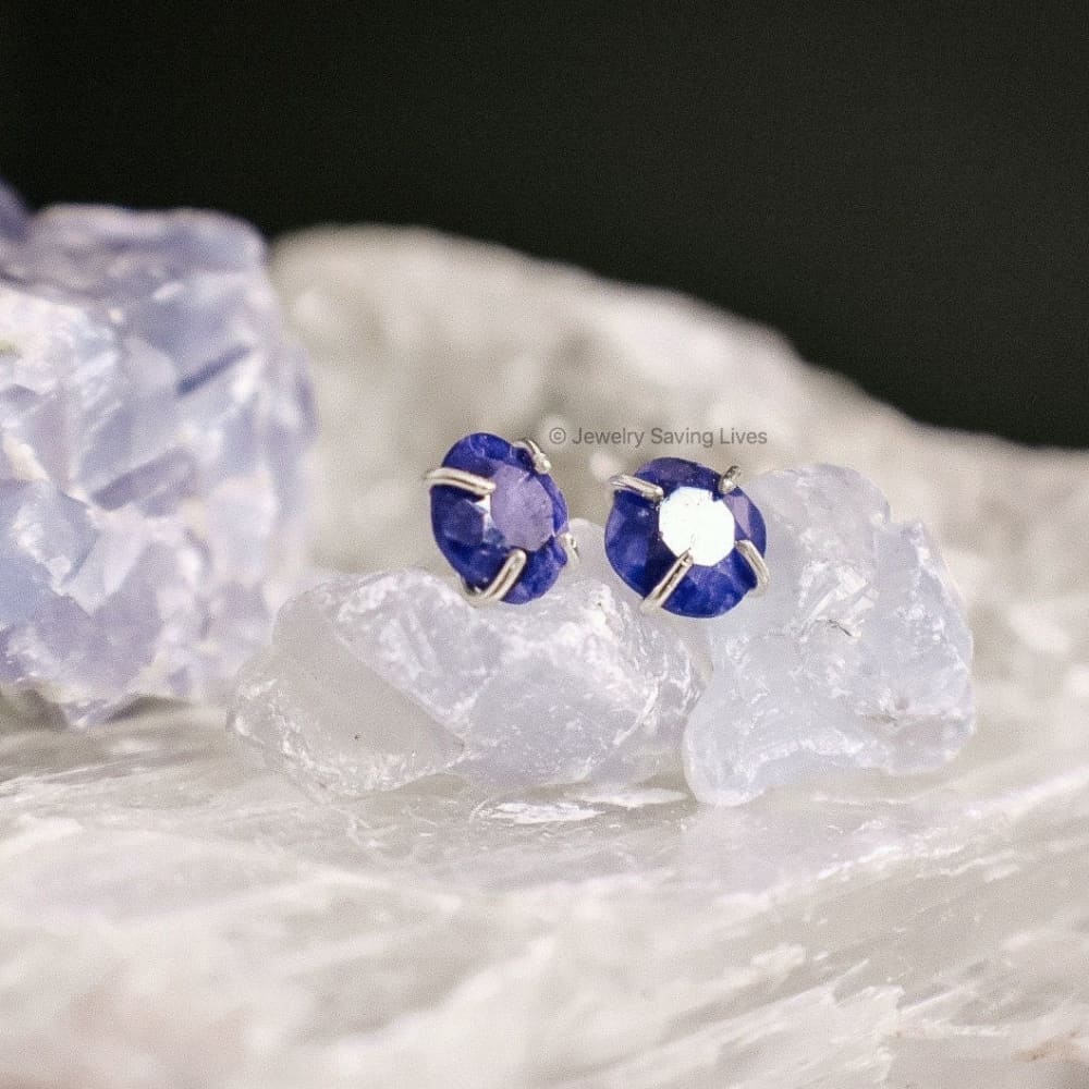 Sapphire Stud Earrings Earrings Handmade Handcrafted