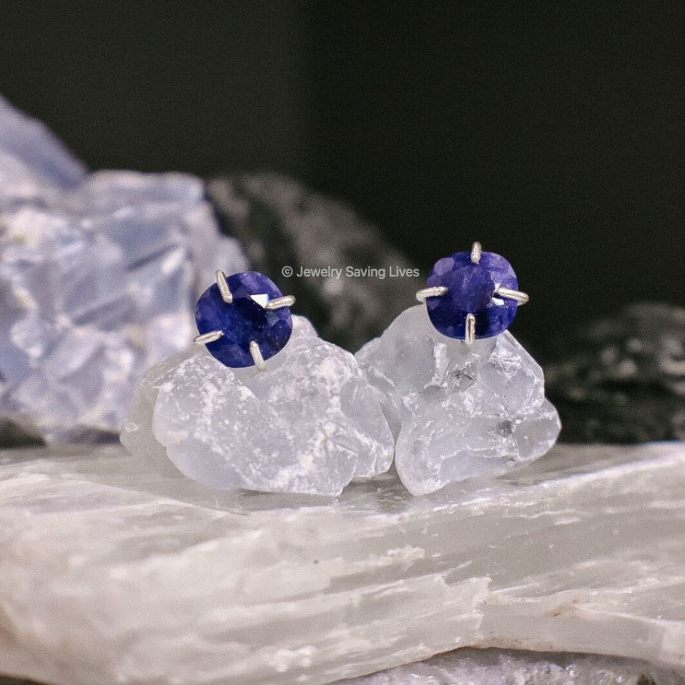 Sapphire Stud Earrings Earrings Handmade Handcrafted