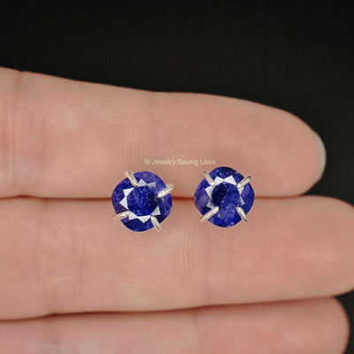 Sapphire Stud Earrings Earrings Handmade Handcrafted