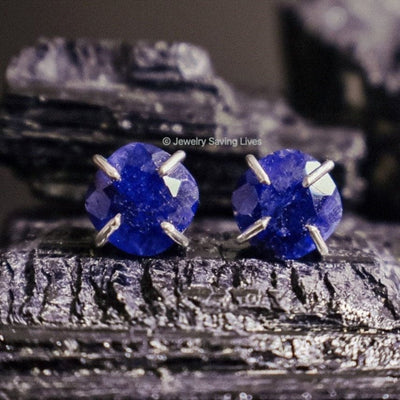 Sapphire Stud Earrings Earrings Handmade Handcrafted