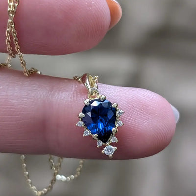Celestial Drop Sapphire Necklace Necklaces Handmade Handcrafted