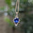 Celestial Drop - Sapphire Upside-Down Teardrop Necklace Necklaces Handmade Handcrafted