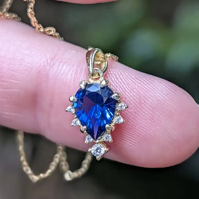 Celestial Drop Sapphire Necklace Necklaces Handmade Handcrafted