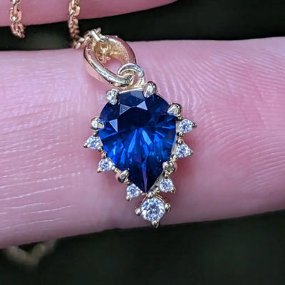 Celestial Drop Sapphire Necklace Necklaces Handmade Handcrafted