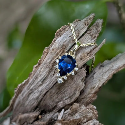 Celestial Drop Sapphire Necklace Necklaces Handmade Handcrafted