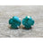 Square Natural Emerald Stud Earrings Earrings Handmade Handcrafted