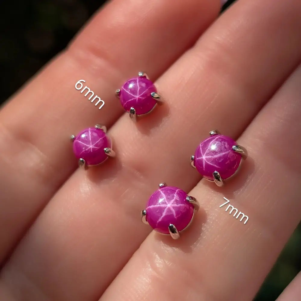 Star Ruby Stud Earrings Earrings Handmade Handcrafted