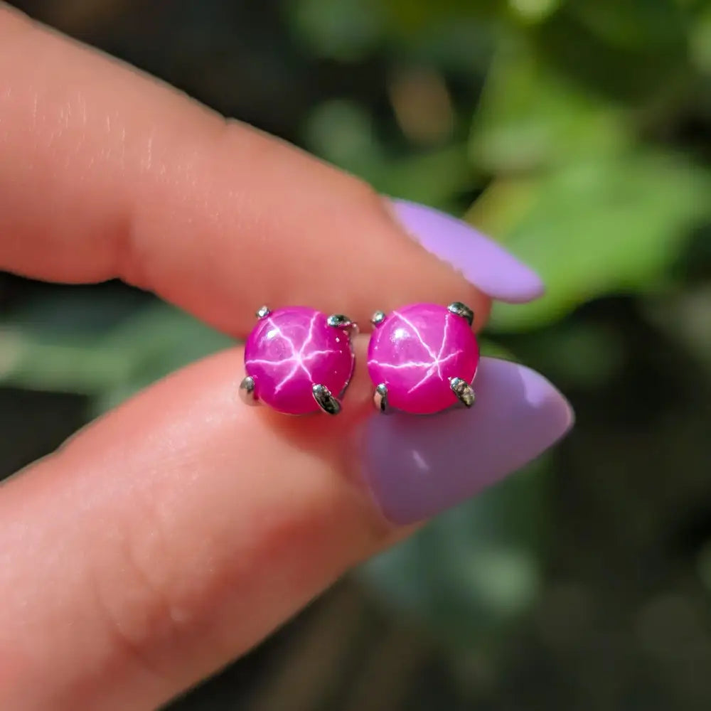 Star Ruby Stud Earrings Earrings Handmade Handcrafted