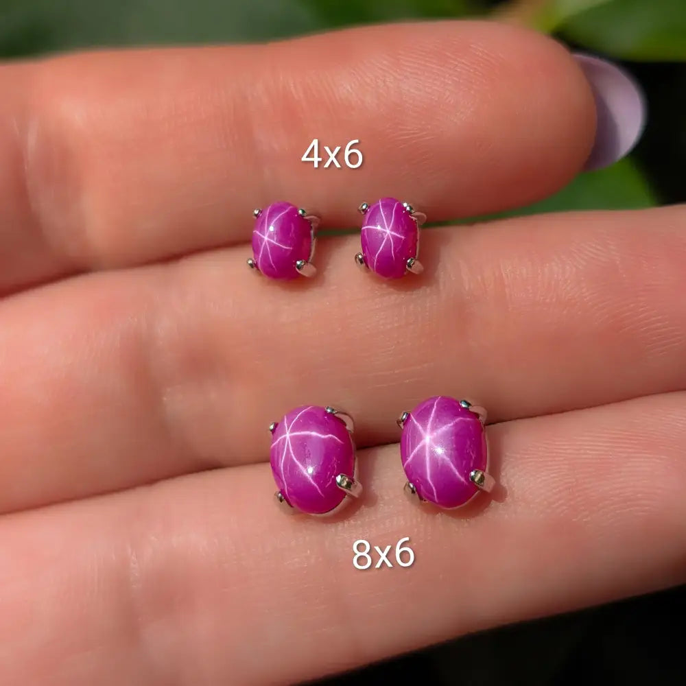 Star Ruby Stud Earrings Earrings Handmade Handcrafted