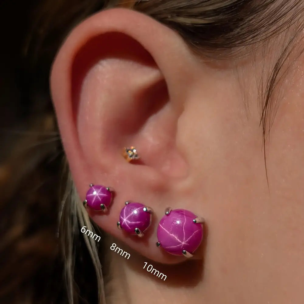 Star Ruby Stud Earrings Earrings Handmade Handcrafted