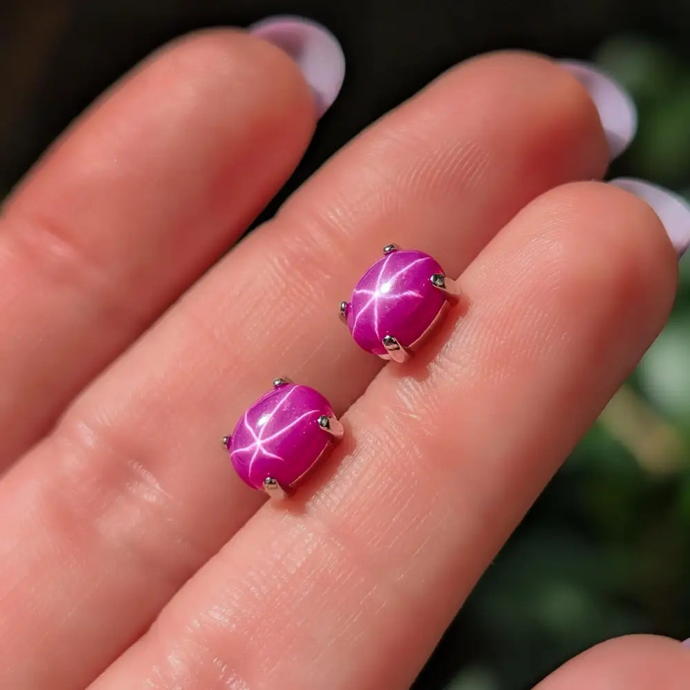 Star Ruby Stud Earrings Earrings Handmade Handcrafted