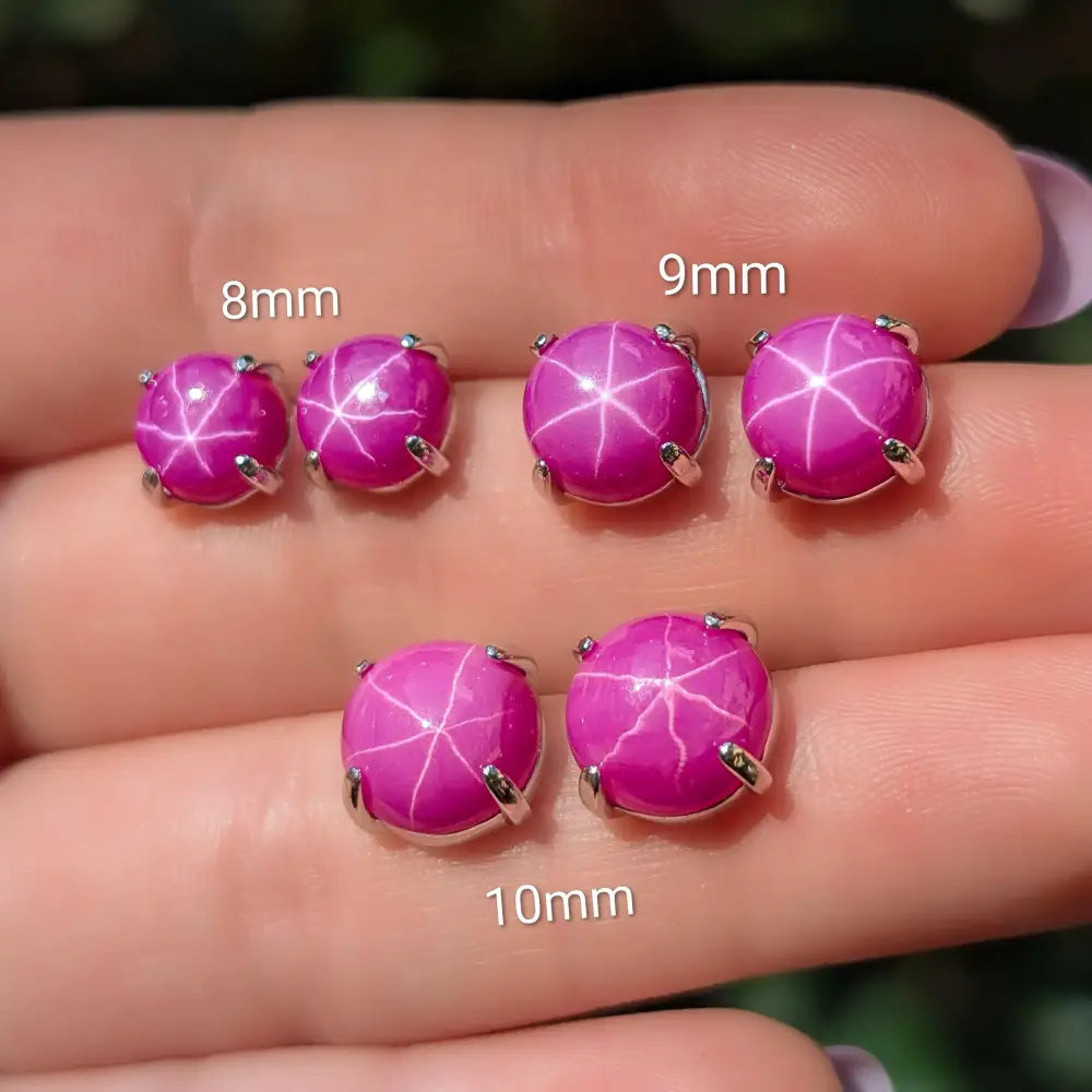 Star Ruby Stud Earrings Earrings Handmade Handcrafted