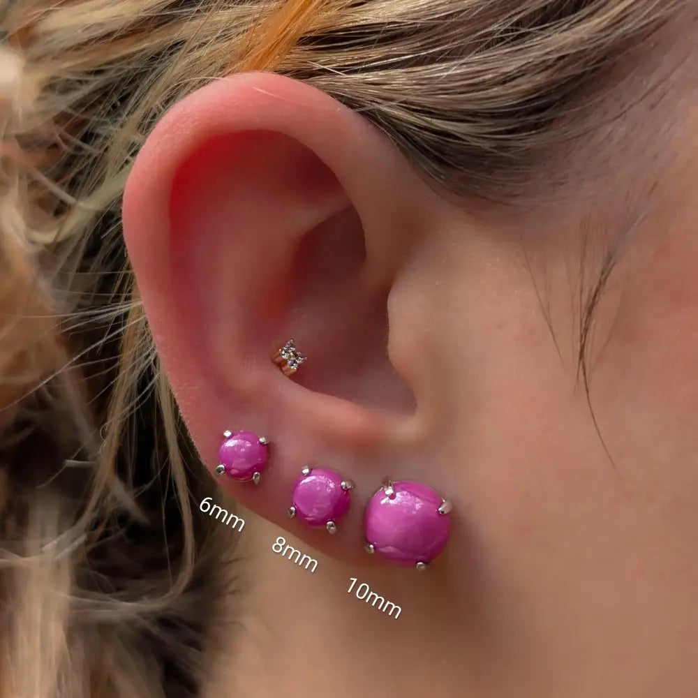 Star Ruby Stud Earrings Earrings Handmade Handcrafted