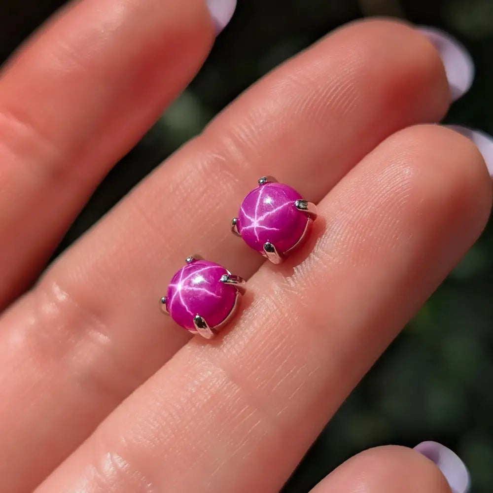 Star Ruby Stud Earrings Earrings Handmade Handcrafted