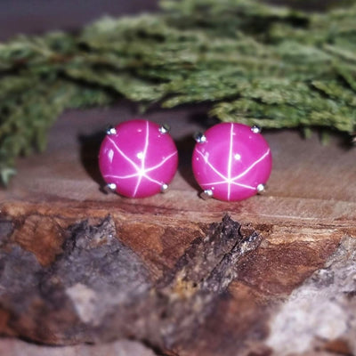 Star Ruby Stud Earrings Earrings Handmade JSL Made in USA