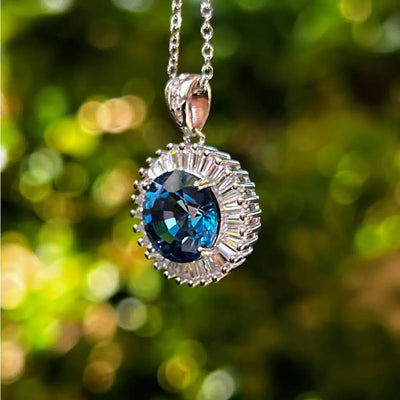 Sunburst Necklace - London Blue Topaz Necklaces Handmade Handcrafted