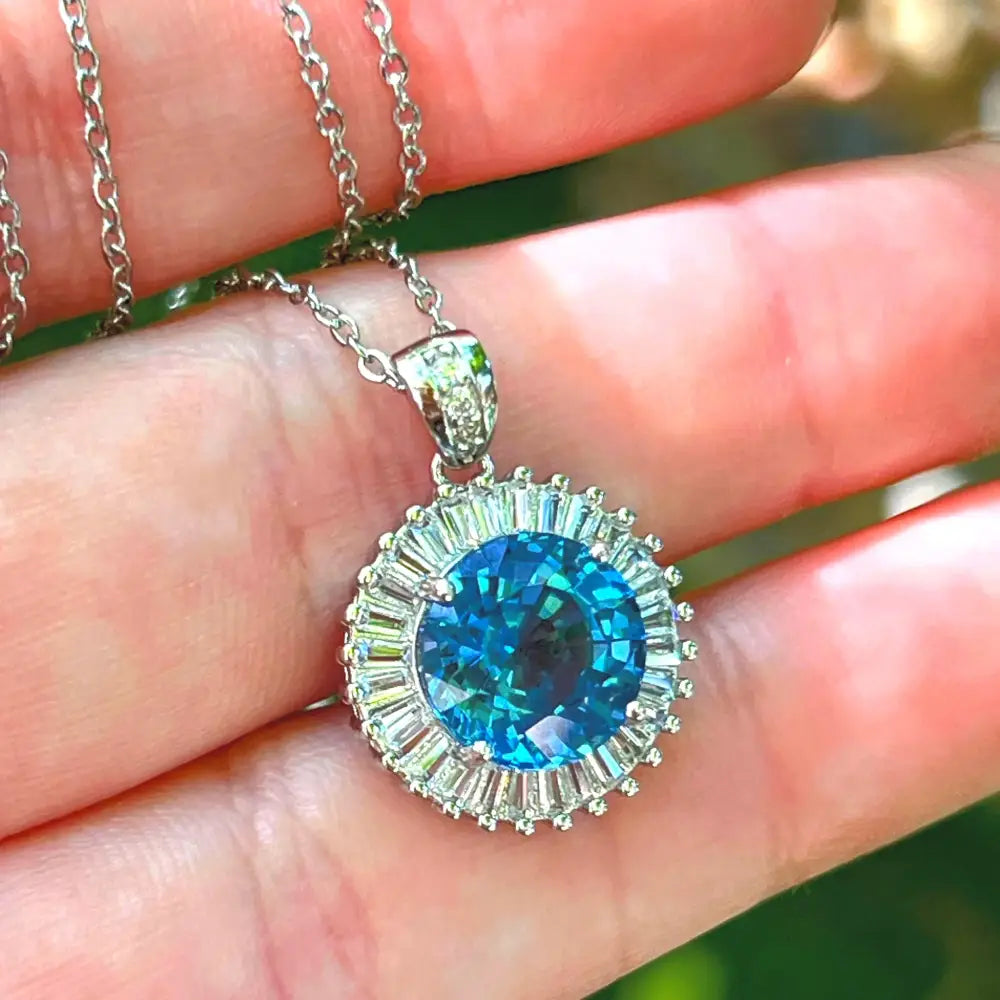 Sunburst Necklace - London Blue Topaz Necklaces Handmade Handcrafted