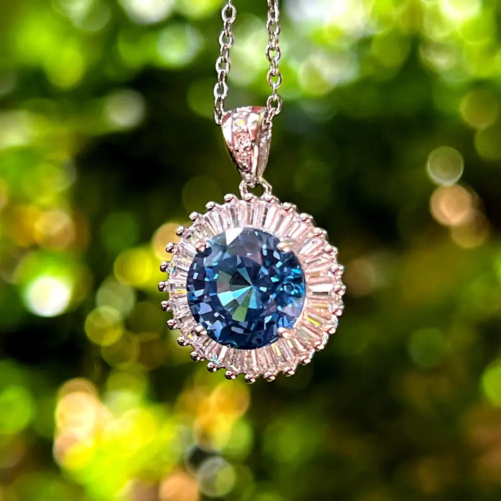 Sunburst Necklace - London Blue Topaz Necklaces Handmade Handcrafted