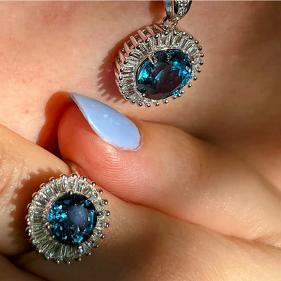 Sunburst Necklace - London Blue Topaz Necklaces Handmade Handcrafted