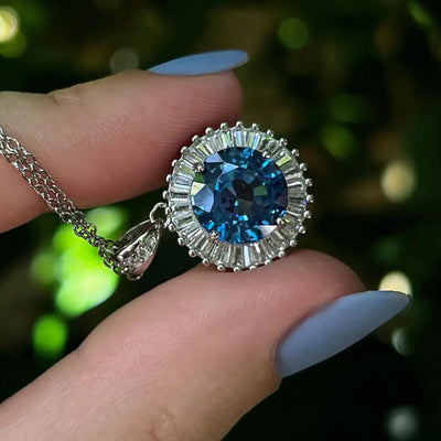 Sunburst Necklace - London Blue Topaz Necklaces Handmade Handcrafted